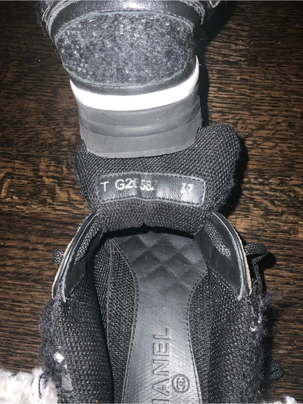 Chanel Black woman’s Fashion Sneakers with Quilted Texture